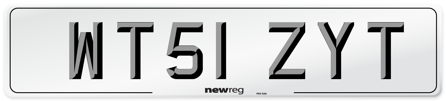 WT51 ZYT Number Plate from New Reg